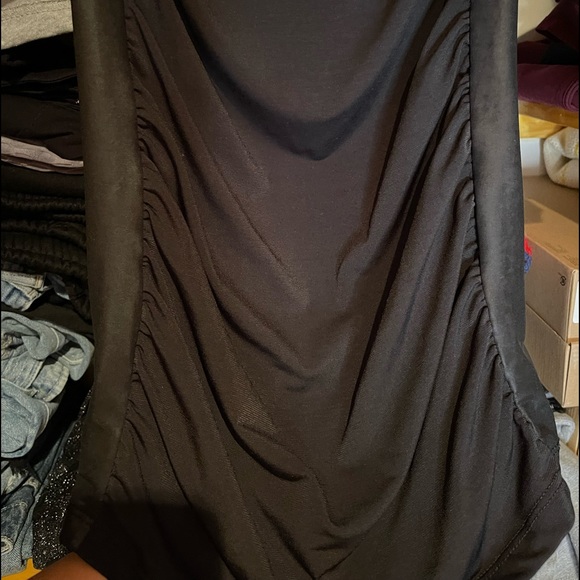 Submarine girls black long sleeve dress with faux leather details - Picture 3 of 7